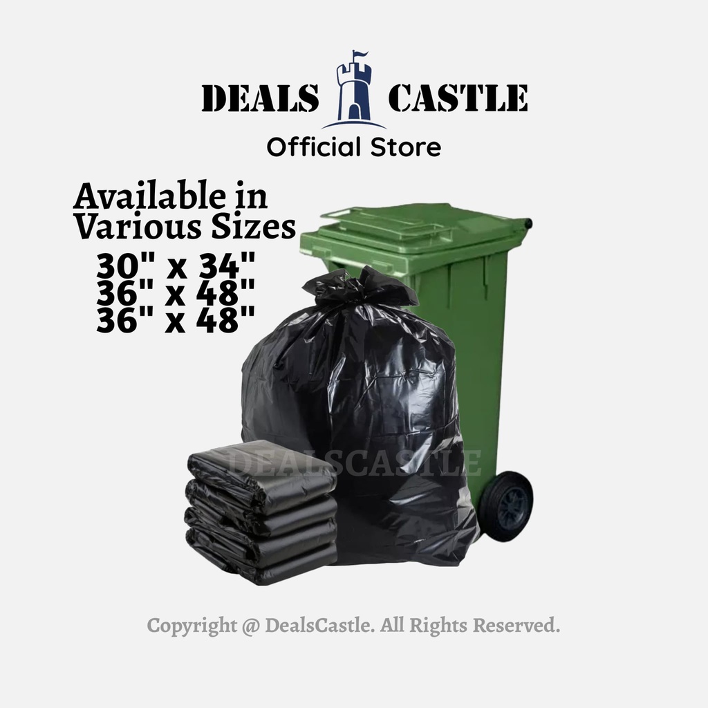 [SG STOCK] BLACK Garbage Trash Bag / Heavy Duty / Premium Quality / Extra Thick / Plastic