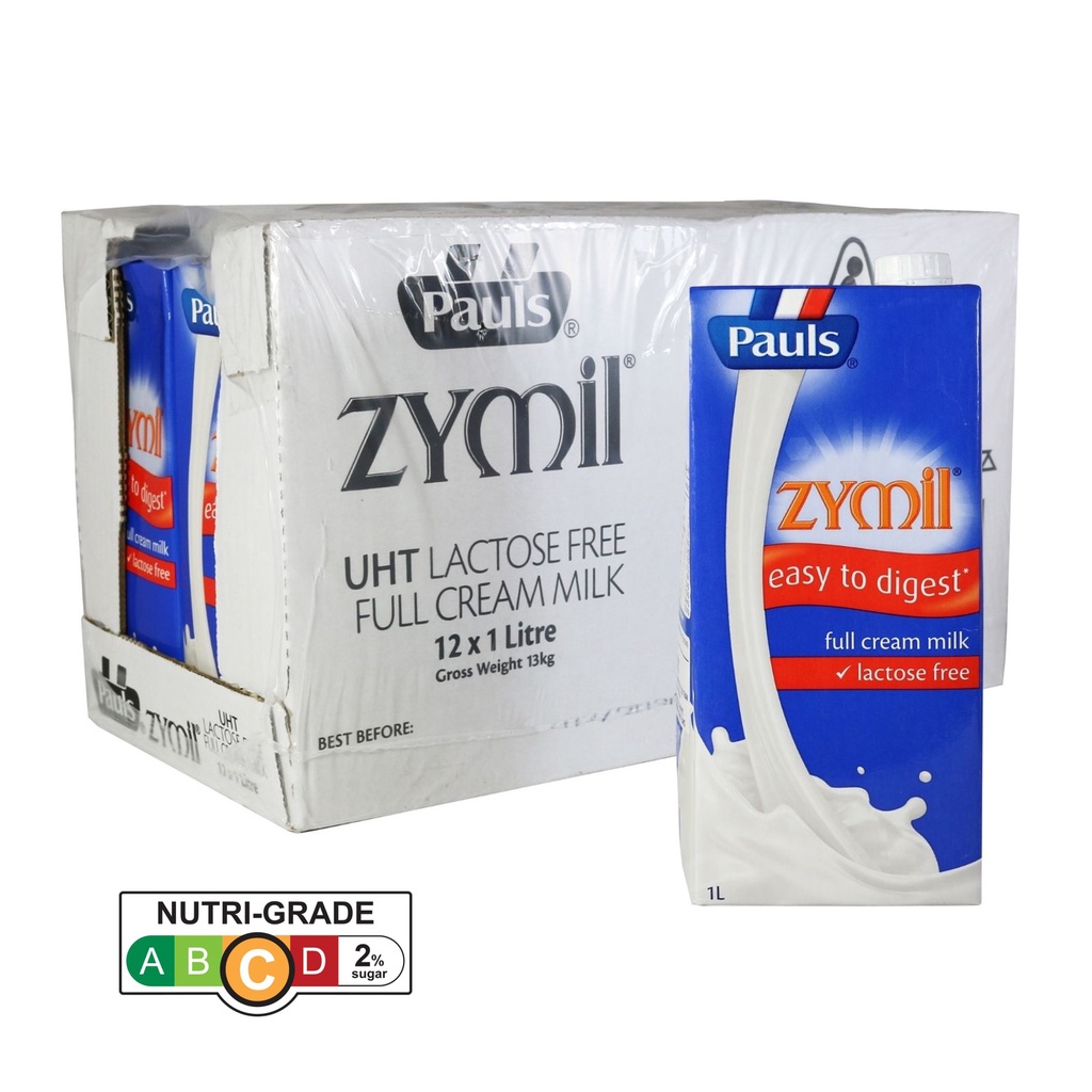Pauls Zymil Lactose Free Full Cream Uht Milk, 1L X 12 (Halal) Shopee