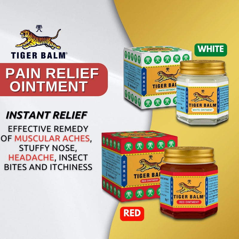 Tiger Balm Red Ointment and White Ointment Plus ( 10g / 19g / 30g ) Shopee Singapore