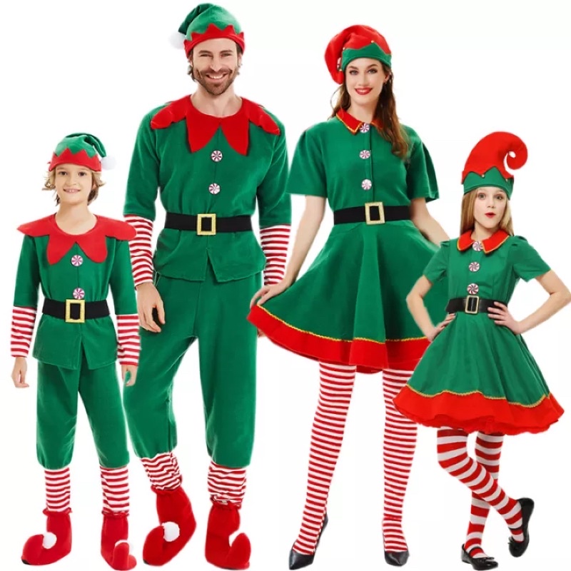 [SG Seller] Christmas Elf Costume (Kids/ Adults) Holiday Cosplay Set ...