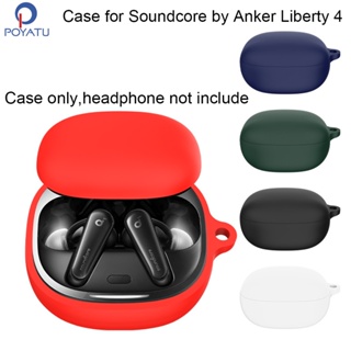 POYATU A3953 Silicone Case For Anker Soundcore Liberty 4 Full Protective Skin Accessories Cases Washable Dust-proof Cover