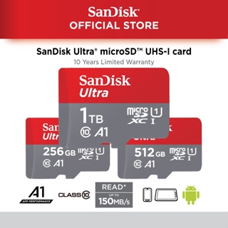 SanDisk Ultra microSDXC UHS-I cards 256GB 400GB 512GB 1TB A1 Class 10 Android 10 Years Warranty