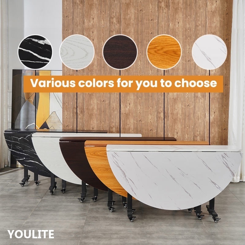 YOULITE Foldable Table Dining Table Folding Dining Table Large Round