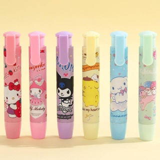 Sanrio Mymelody Kuromi Cinnamoroll Pom Pom Purin little twin star Novelty Pen Shaped Rubber Earsers School Stationery Pencil Eraser Office Accessories kids gift