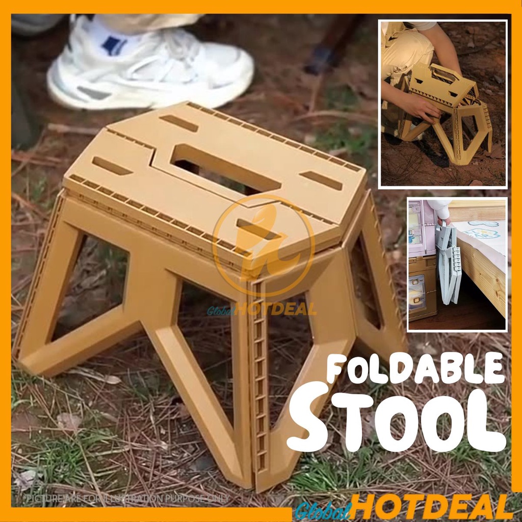 HEAVY DUTY FOLDABLE Stool Camping Step Stool Foldable Fishing Chair Kerusi Lipat Camping Kerusi