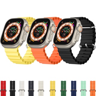 Ocean Band Silicone Sports Strap Compatible For Apple watch Series 8 7 SE 6 5 4 Ultra 49mm 45mm 41mm iWatch Bracelet
