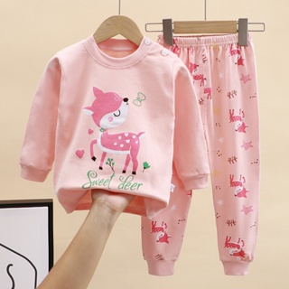 Casual Baby Boys Girls Sleepwear Clothing Autumn Cartoon Kids Cotton Pajamas Set #0