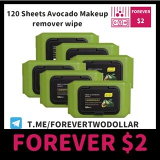 D52 (FOREVER $2) 120 sheet Avocado Deep Cleansing Wipe Women Makeup Remove Wipe