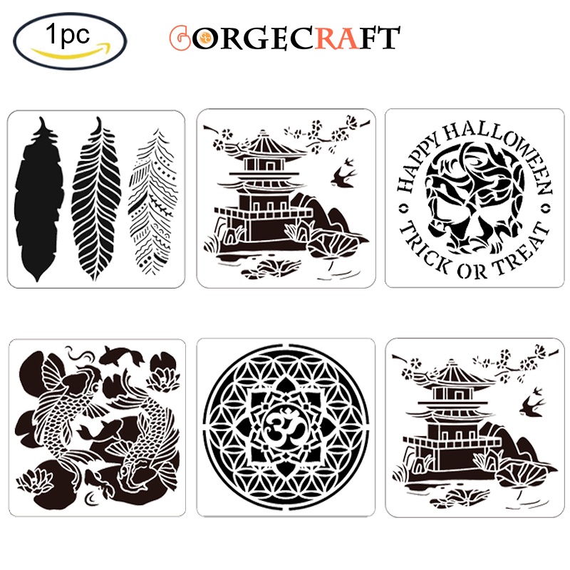 1pc Plastic Reusable Drawing Painting Stencils Templates for Painting