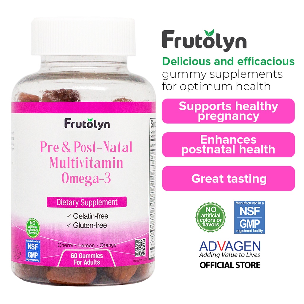 Frutolyn Prenatal & Postnatal Multivitamin with Omega3 Gummy 60s for