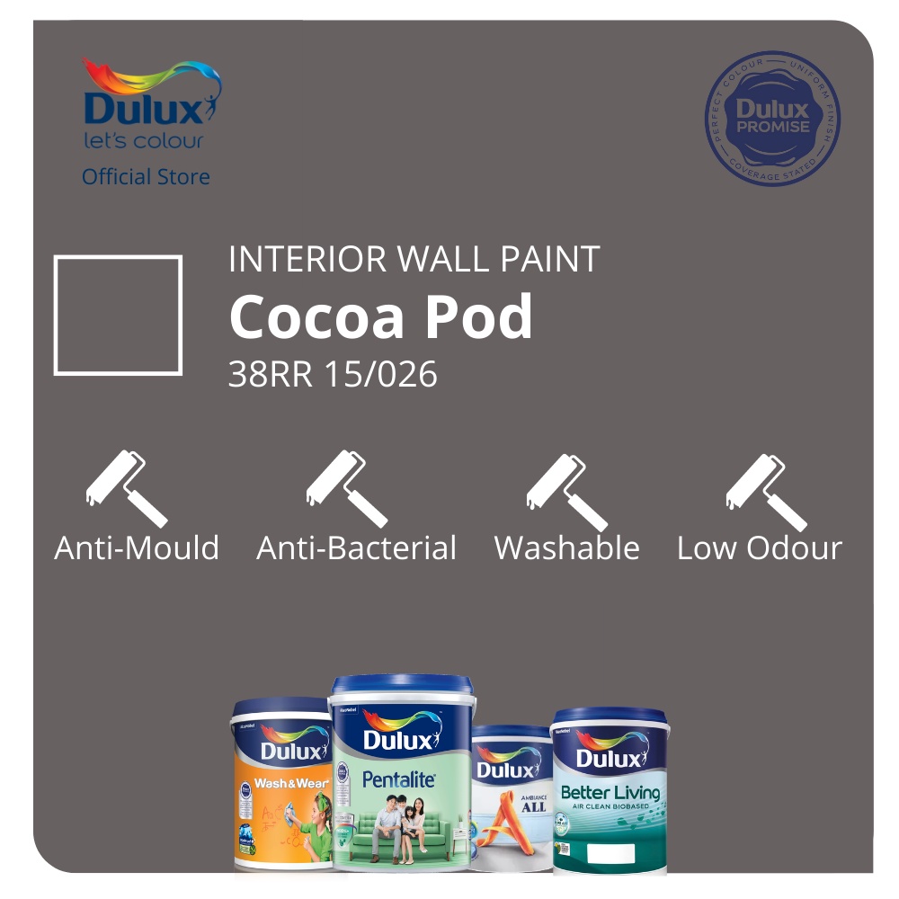 Dulux Wall/Door/Wood Paint Cocoa Pod (38RR 15/026) (Ambiance All