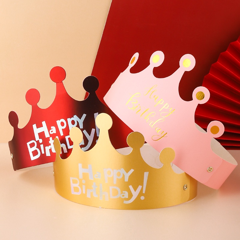 [Spot] Folded crown birthday cap Children's adult cake cap Birthday ...