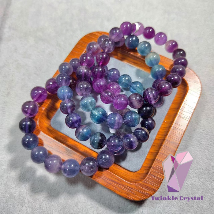 Image of Twinkle Crystal High Quality  Blue Purple Fluorite Bracelet #1