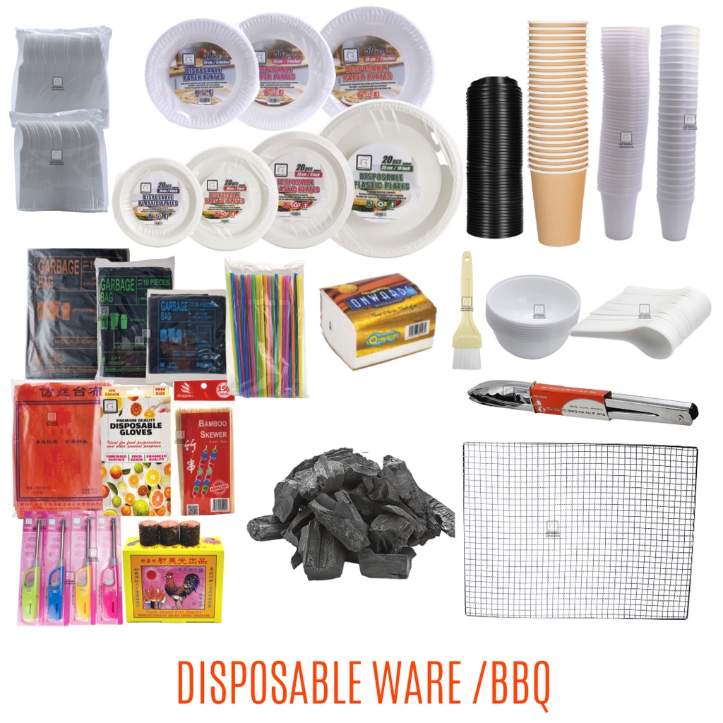 Disposable paper cup plate plastic plate Charcoal garbage bag plastic