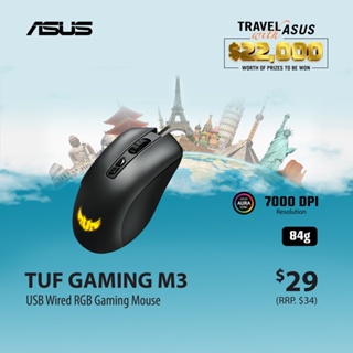 ASUS TUF Gaming M3 ergonomic wired RGB gaming mouse with 7000-dpi sensor (wired mouse)