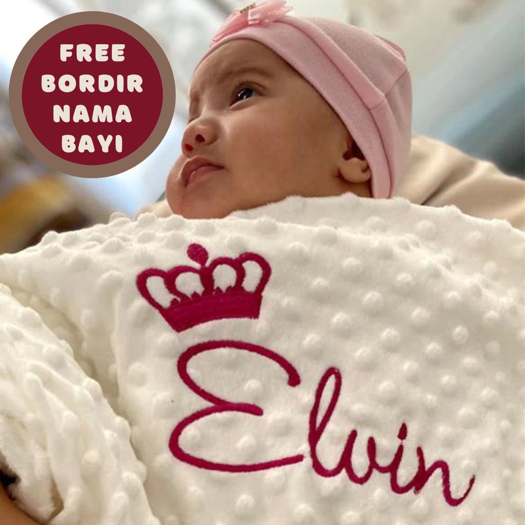 Free Embroidery Name NO Baby Blanket Double Fleece Soft Warm Baby Blanket