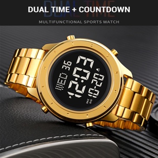 Skmei Men's Digital Sports Watch Fashion LED Light Countdown Multifunction Waterproof Wristwatch Original Brand Military Dual Time #7