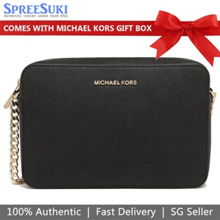 Michael Kors Handbag In Gift Box Crossbody Bag Jet Set Large East West  Crossbody Powder Blush # 35T8GTTC9L | Shopee Singapore