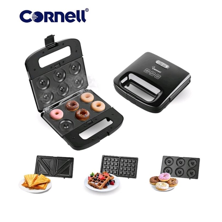 Cornell 3in1 Waffle / Donut / Sandwich Maker Toaster NonStick Coating Plate CSME1105S
