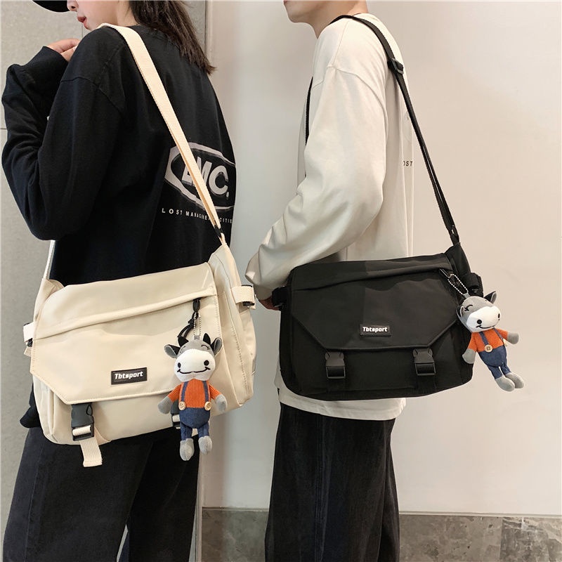 Image of Large-Capacity Tote Bag Sling bag woman canvas black big shoulder bag crossbody bag female bag nylon zip #6
