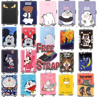 [Local In Stock] FREE LUGGAGE STRAP Thick Elastic Luggage Cover Travel Suitcase Protector Cute Cartoon Disney