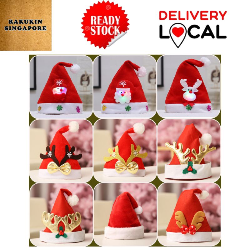 Winks Novelty Funny Santa Hat With 20 Blinking Color-Changing Light Up...