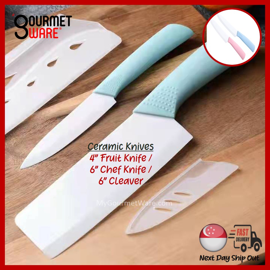 [SG Stock] 6 and 4 inch Ceramic Kitchen Knife with Anti Slip Grip