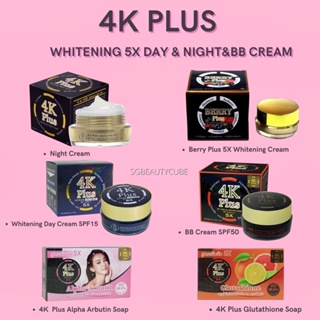 [SG INSTOCK]4K Plus Whitening Night Cream ,Day Cream Alpha Spf 15, BB Cream Sunprotection Spf50,4K Plus 5x Soap 100g