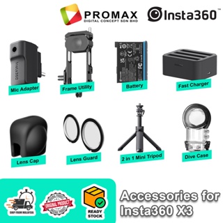 Insta360 X3 Accessories 1800mAh Battery / Dive Case / Fast Charging Hub / Len Cap / Lens Guard / Frame Utility