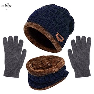 mens wooly hat and gloves set