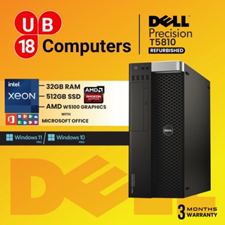 Dell Tower Workstation Precision T5810 1x8-Core Intel Xeon E5-2640 v3 2.60GHz / AMD W5100 Graphic Win10/ MS Office