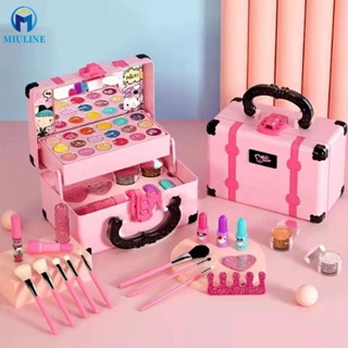 Kids Makeup Toy Kit Washable Beauty Set with Portable Cosmetic Box Pretend Play