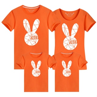Image of thu nhỏ 2023 Rabbit Year Tee Chinese New Year Clothes Rabbit T Shirt CNY T-shirt Couple Shirt Family Set Tops Women Men Boy Girl New Year Clothes 兔年 亲子装 春节 全家福 本命年 T恤 #6