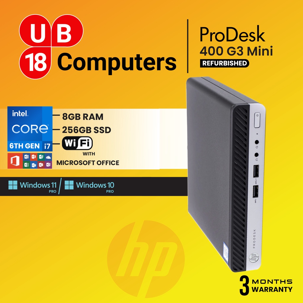HP Desktop ProDesk 400 G3 Mini Core i76800T/ WiFi/ Win 10 PRO/ MS