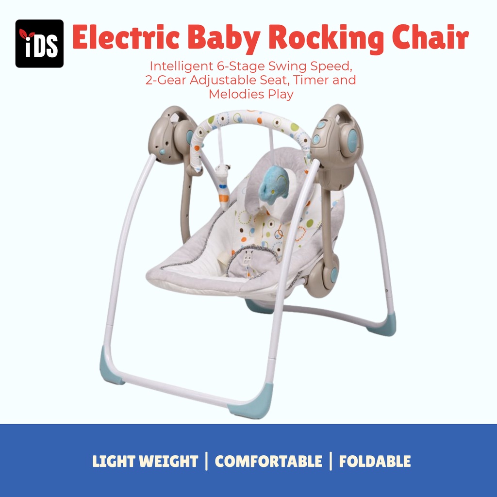 [iDS] Electric Baby Rocking Chair Infants Rocker Bed Baby Cradle
