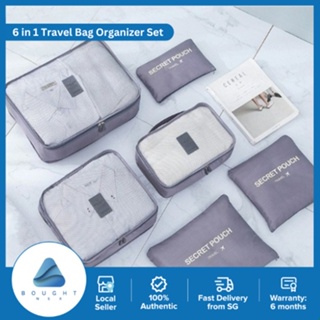 6 in 1 Travel Bag Organizer Set Pouch Luggage Makeup Storage Clothing Holder Sorting Bag