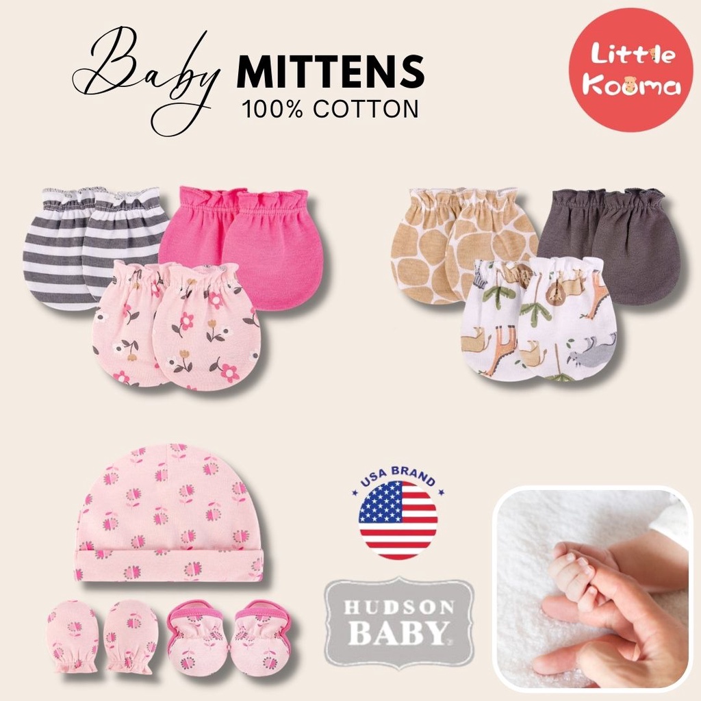 Hudson Baby Mitten Newborn Mittens Set for Baby Boy and Baby Girl Set