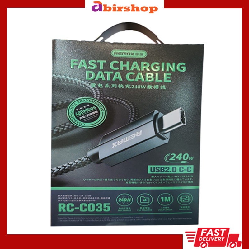 REMAX Ruidan Thunderbolt Series USB2.0 Fast Charge 240W Data Cable 1m