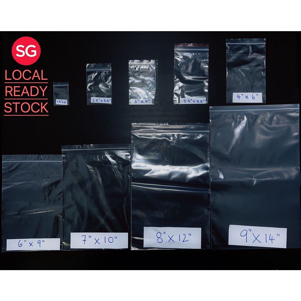 PE Ziplock Bag/ Resealable Bag/ Clear Bag (100Pcs) Shopee Singapore