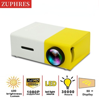 ZUPHRES YG300 Pro LED Mini Projector 480x272 Pixels Supports 1080P HDMI-compatible USB Audio Portable Home Media Video Player