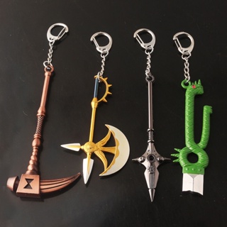 Anime The Seven Deadly Sins Merchandise Merlot Swordsman Of Broken Blade Stean Warhammer Escano God Axe Keychain