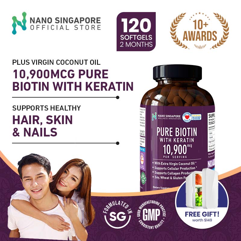 Pure Biotin with Keratin 10,900mcg - Extra Virgin Coconut Oil For ...