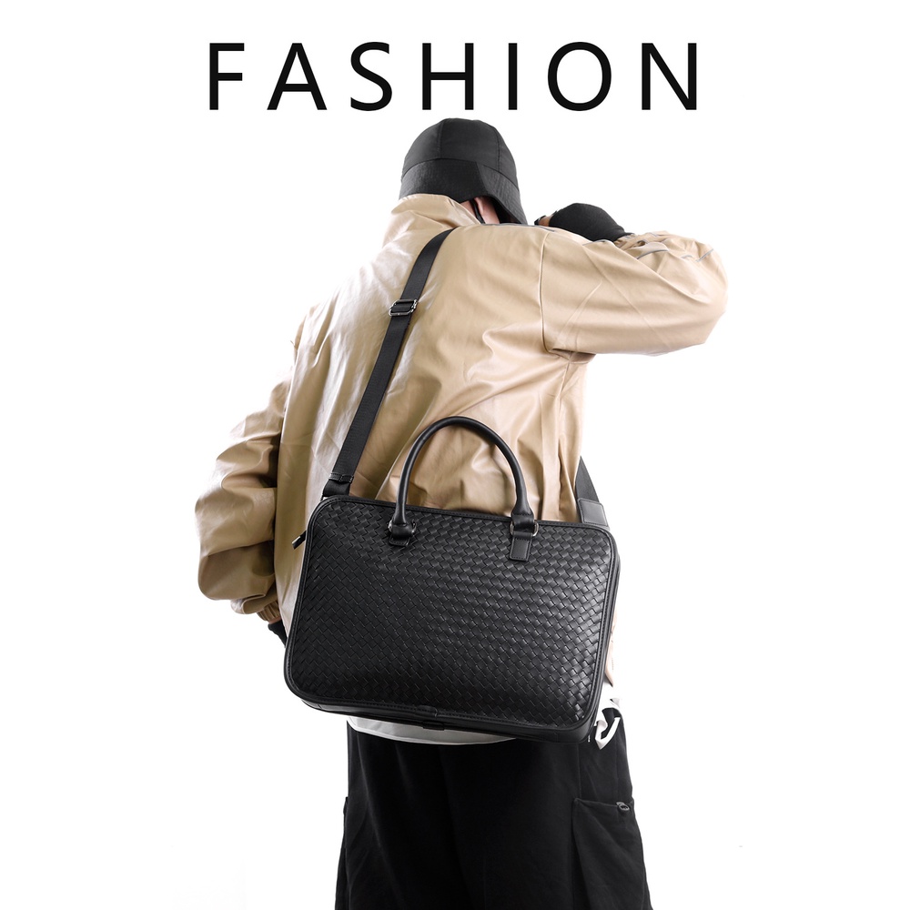 【男士商务编织公文包】Men's Portable Woven Bag 2022 New Style Business Men's Bag Korean Version Briefcase
