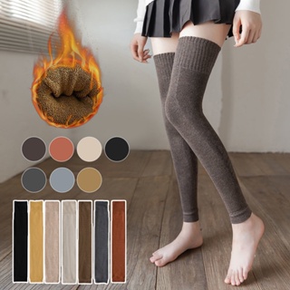 Leggings Leg Sleeves Warmer Woolen Socks Long Tube Solid Color Thicken Elestoc Over Knee Comfortable