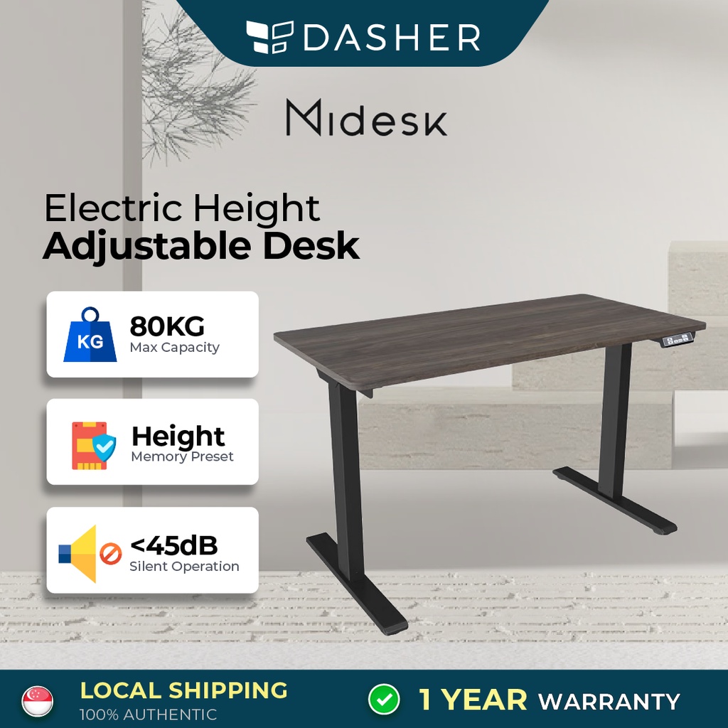 MiDesk Electric Height Adjustable Desk for Ergonomic Office Work/Gaming