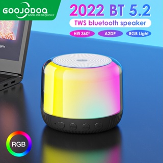GOOJODOQ Bluetooth Speaker Colorful LED Light Display wireless speaker Portable Home Audio