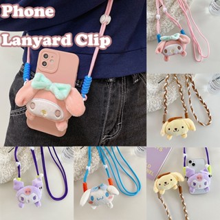 Phone Crossbody Rope Strap Girls Cartoon Strap Rope Buckle Moblie Phone Back Splint Cartoon Cell Phone Hanging Lanyard Clip