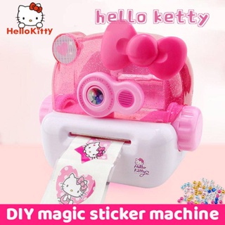 Sanrio Hello Kitty Learning Education Children Sticker Machine Versatile Children Kawaii Diy Puzzle House Toy Camera Girl Gift