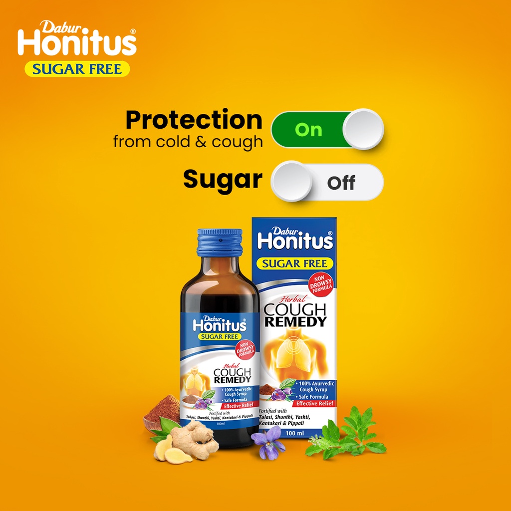 DABUR HONITUS HREBAL COUGH SYRUP SUGAR FREE 100 ML Shopee Singapore