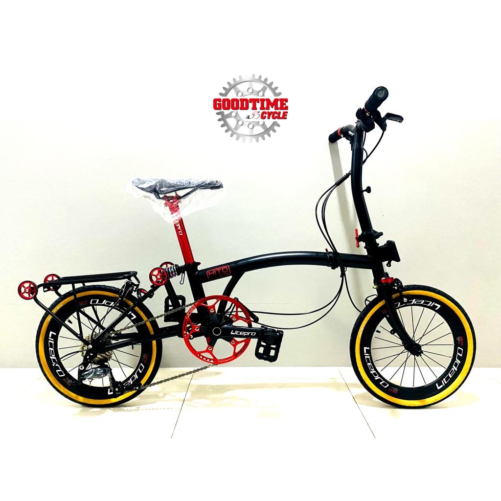Hito 9S 9speed 16" Trifold Folding Bike 16inch Foldie Brompton 3sixty